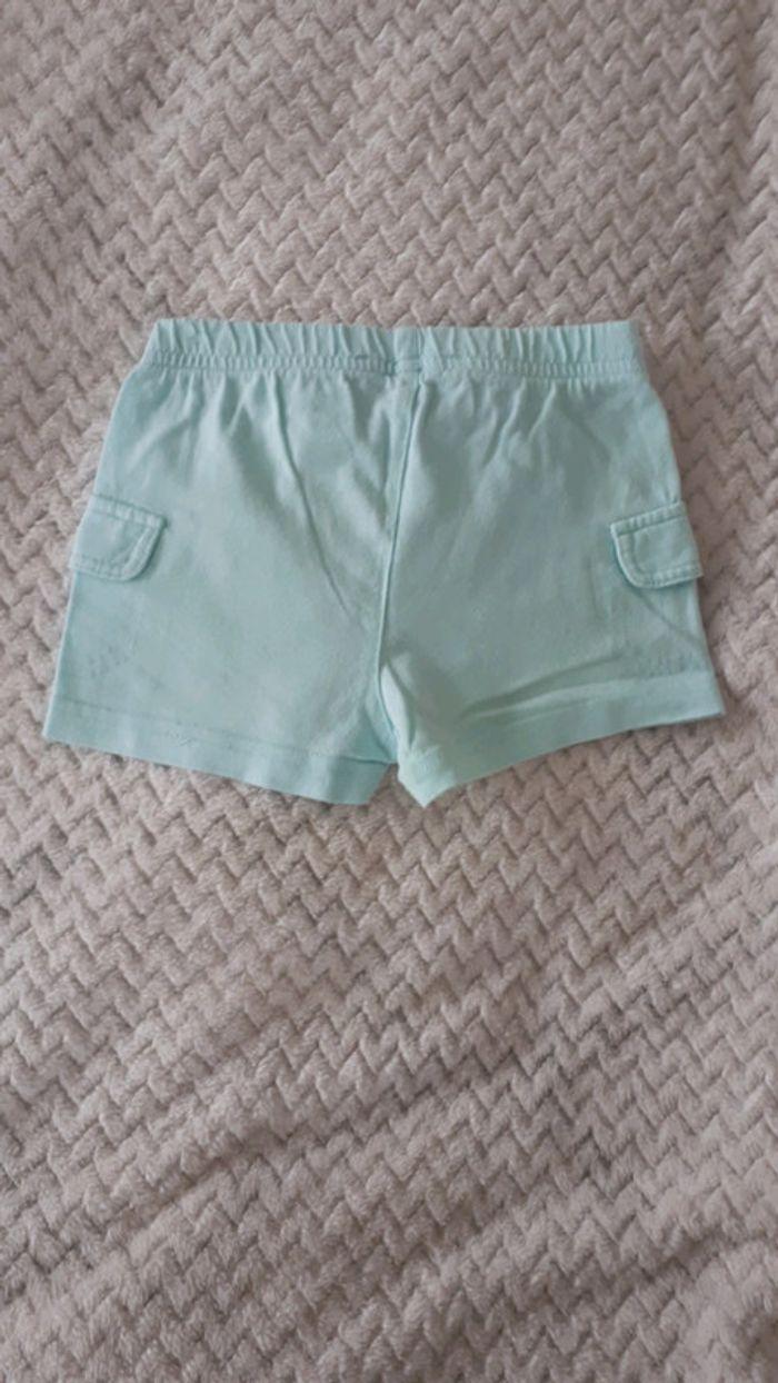 Short coton turquoise Petit Kimbaloo 9 mois - photo numéro 3