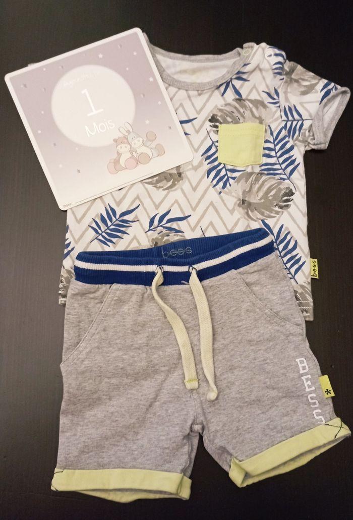 Ensemble été T- shirt et short - 1 m /56cm - Marque Bess - photo numéro 1