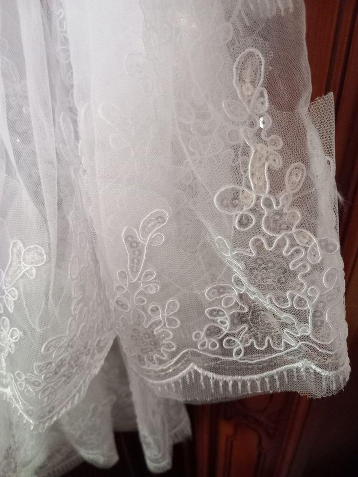 Voile de mariée en tulle blanc et paillettes - photo numéro 8