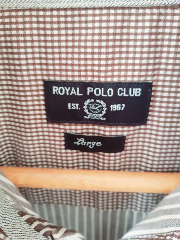 Chemise a rayures beige marron Royal Polo Club. T L. Neuve. - photo numéro 4