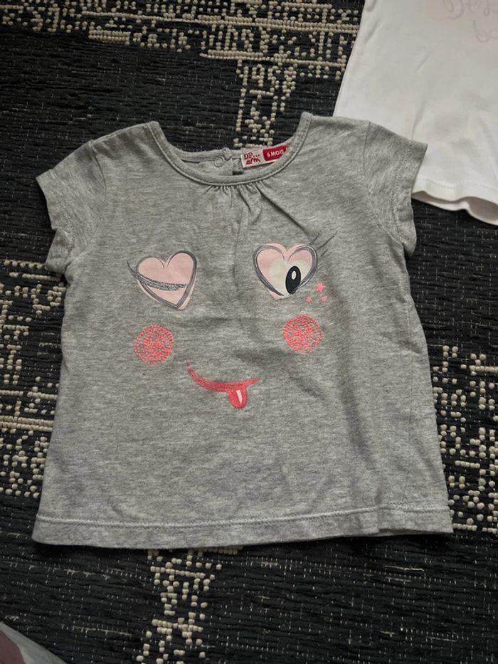 Lot t-shirt bébé fille 6 mois DPAM/Benetton - photo numéro 5