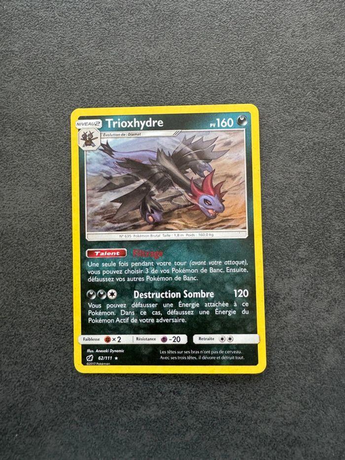 Carte Pokémon Trioxhydre holo 62/111 Soleil et Lune Invasion Carmin - photo numéro 3