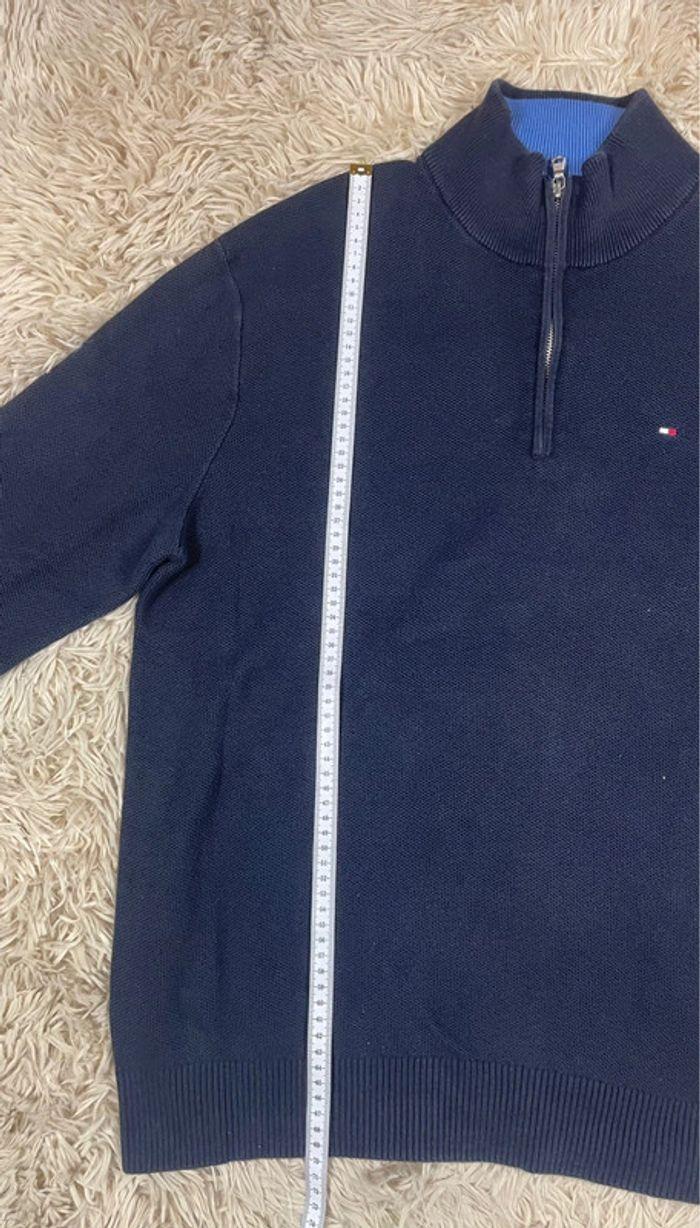 Pull homme 1/4 zip tommy hilfiger noir logo brodé taille xl - photo numéro 4