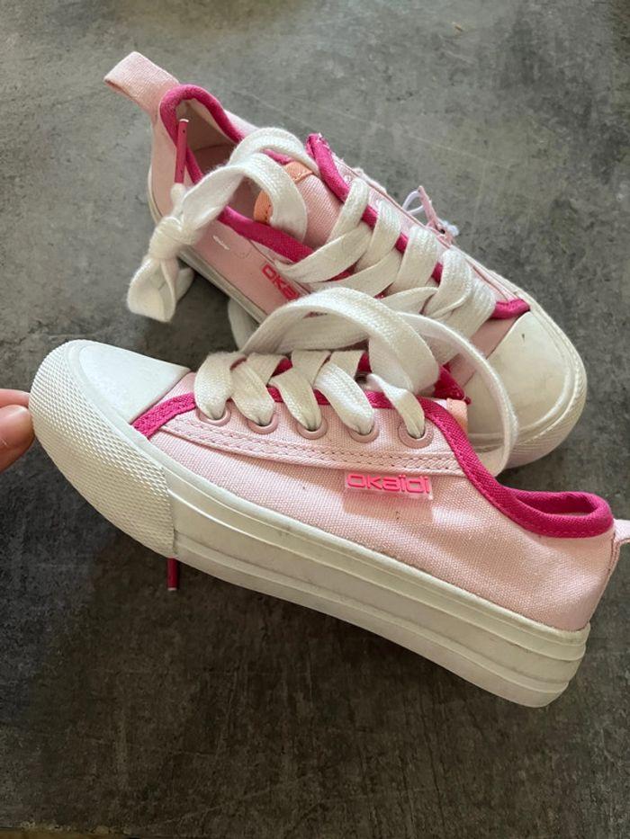 Chaussure rose fille neuve taille 27 marque Okaïdi basket taille 27 - photo numéro 1