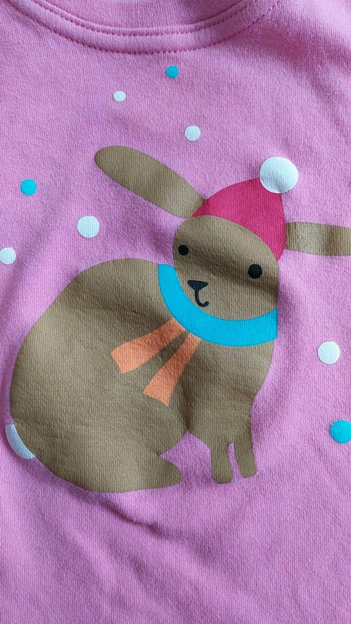 T-shirt rose lapin Noël 12 m - photo numéro 5