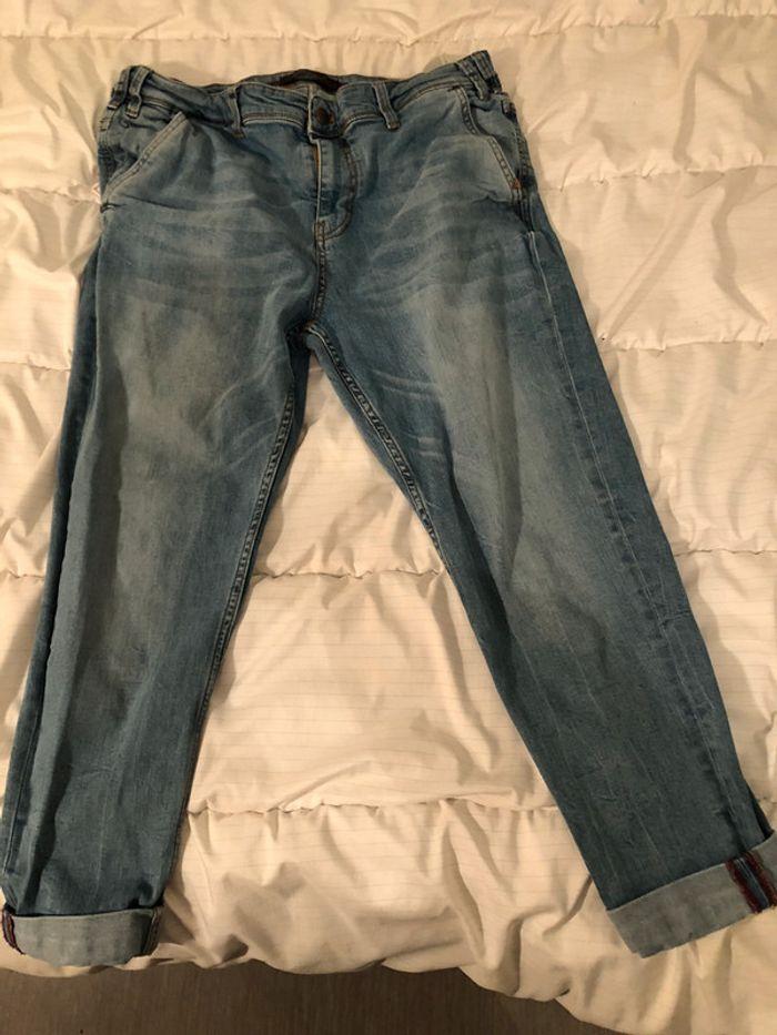 Jean coupe carotte Zara man bleu clair taille 46 - photo numéro 1