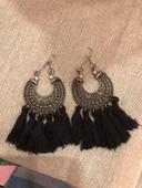 Boucles d’oreilles argent et noir