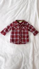 Chemise polaire à carreaux rouge foncé Mickey Disney Baby 6 mois neuve