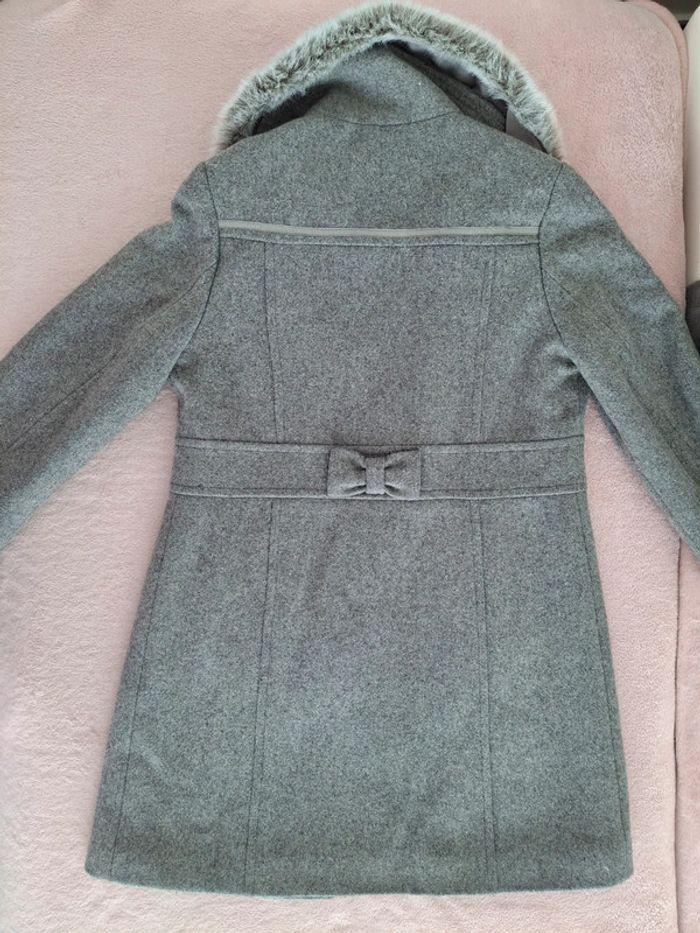 Manteau Tartine et Chocolat 8 ans gris en laine avec col fausse fourrure amovible - photo numéro 5