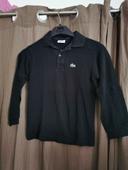 Polo manches longues noir Lacoste taille 8 ans