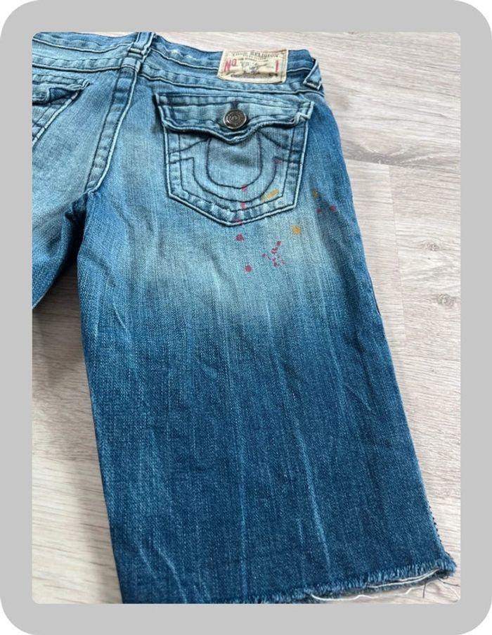 🩳 Short vintage brodé en jean True Religion Bleu Taille XS 🩳 - photo numéro 11