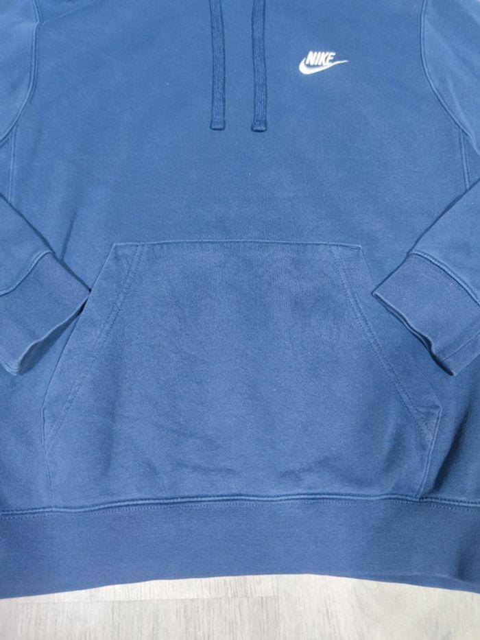 Sweat à Capuche Nike Bleu Marine Logo Brodé Blanc Taille XS Homme - photo numéro 4