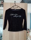 Top tee-shirt noir manches longues en velours avec un dos nus jennyfer - Taille S 36