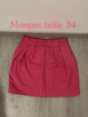 Jupe habillé coupe tulipe rose Morgan taille 34