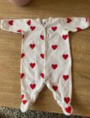 Pyjama petit bateau coeur 1 mois