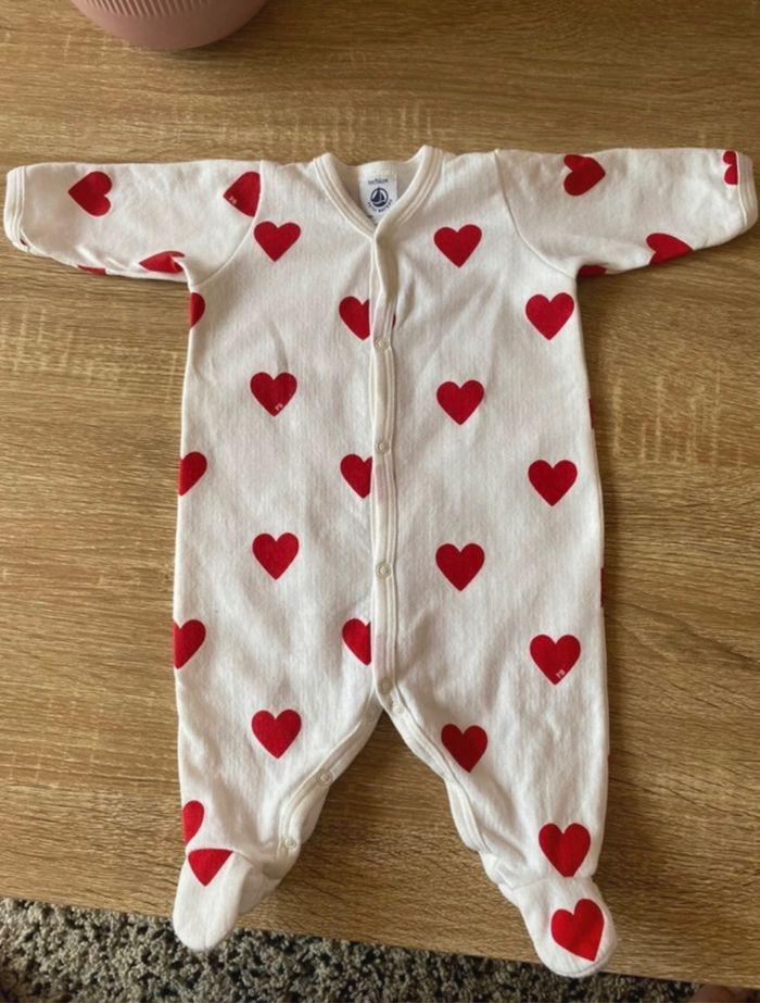 Pyjama petit bateau coeur 1 mois - photo numéro 1