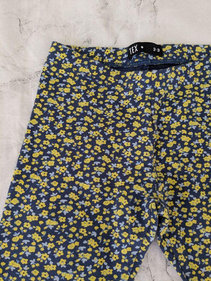 Legging bleu à fleurs jaunes Tex 2/3 ans - photo numéro 2