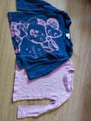 Lot 2 t-shirt manches longues 1 Minnie 3 ans