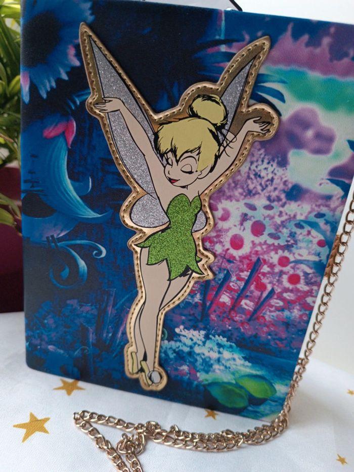 Sac main handbags bag rigide doré golden Disney tinkerbell tinker fée clochette or chaîne carnet - photo numéro 8