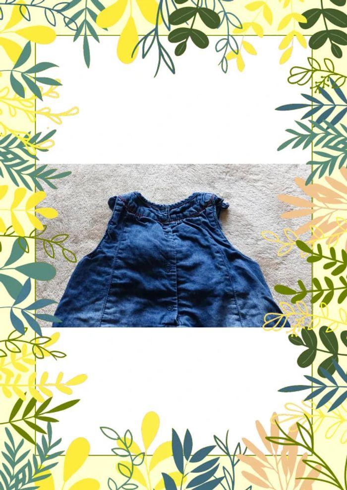 Robe jean sans manches bouffante sur le bas bébé fille 12 mois - photo numéro 4