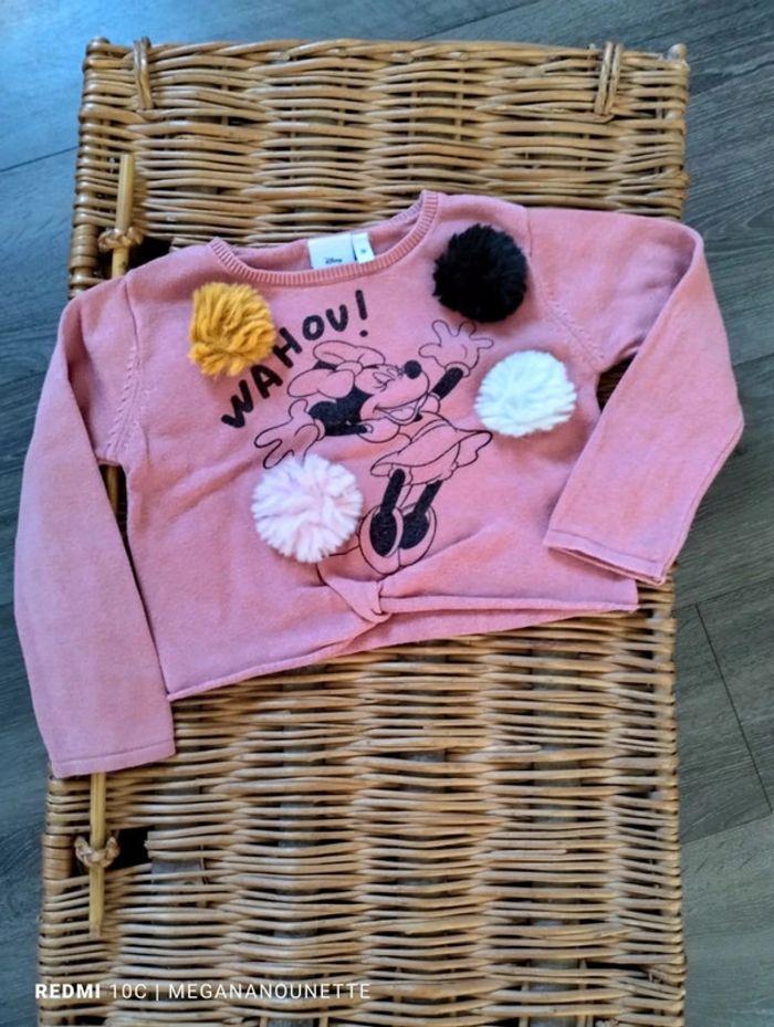 🦋 Joli pull ponpons Minnie 3 ans Disney - photo numéro 1