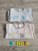 Lot de 2 pyjamas velours garçon 6 mois Tex