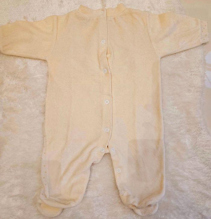 Pyjamas en velours grenouillère, lot de vêtements, blanc et jaune/Bébé Querido-2mois - photo numéro 5