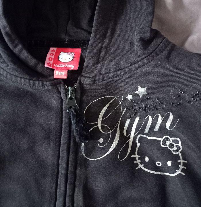 Sweat zippé capuche noir Hello Kitty 8 ans - photo numéro 2