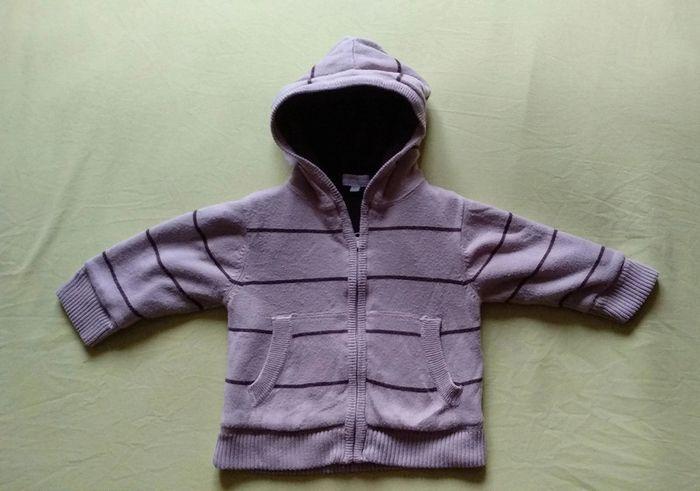 Gilet zippé à capuche garçon 18 mois