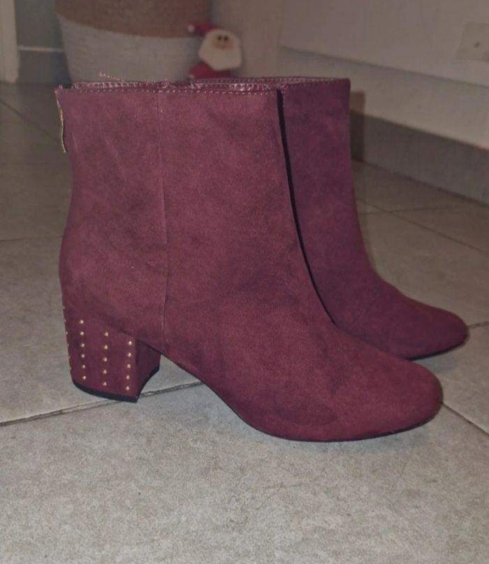 Bottines bordeaux - photo numéro 1