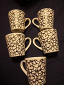 5 mug /tasses à Capuccino à Fleurs