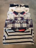 Lot de 4 t-shirt manche longue + 1 chemise  taille 9 mois