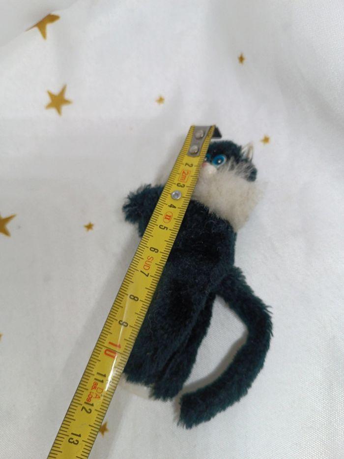 Chat cat petit mini small little noir black blanc white clip vintage sylvester 80 ancien yeux bleu - photo numéro 10