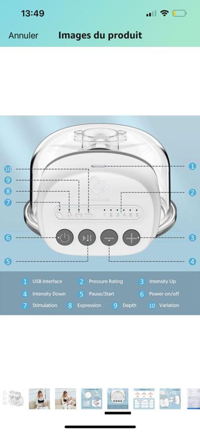 Tire lait électrique portable Bellababy mains libres - photo numéro 8