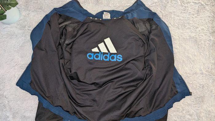 Track jacket Adidas vintage taille F186 Bleu marine, blanc et noir - Authentique - photo numéro 3