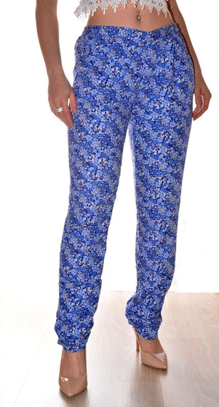 pantalon fin et élastiqué décontracté féminin motif floral taille 40 - photo numéro 9