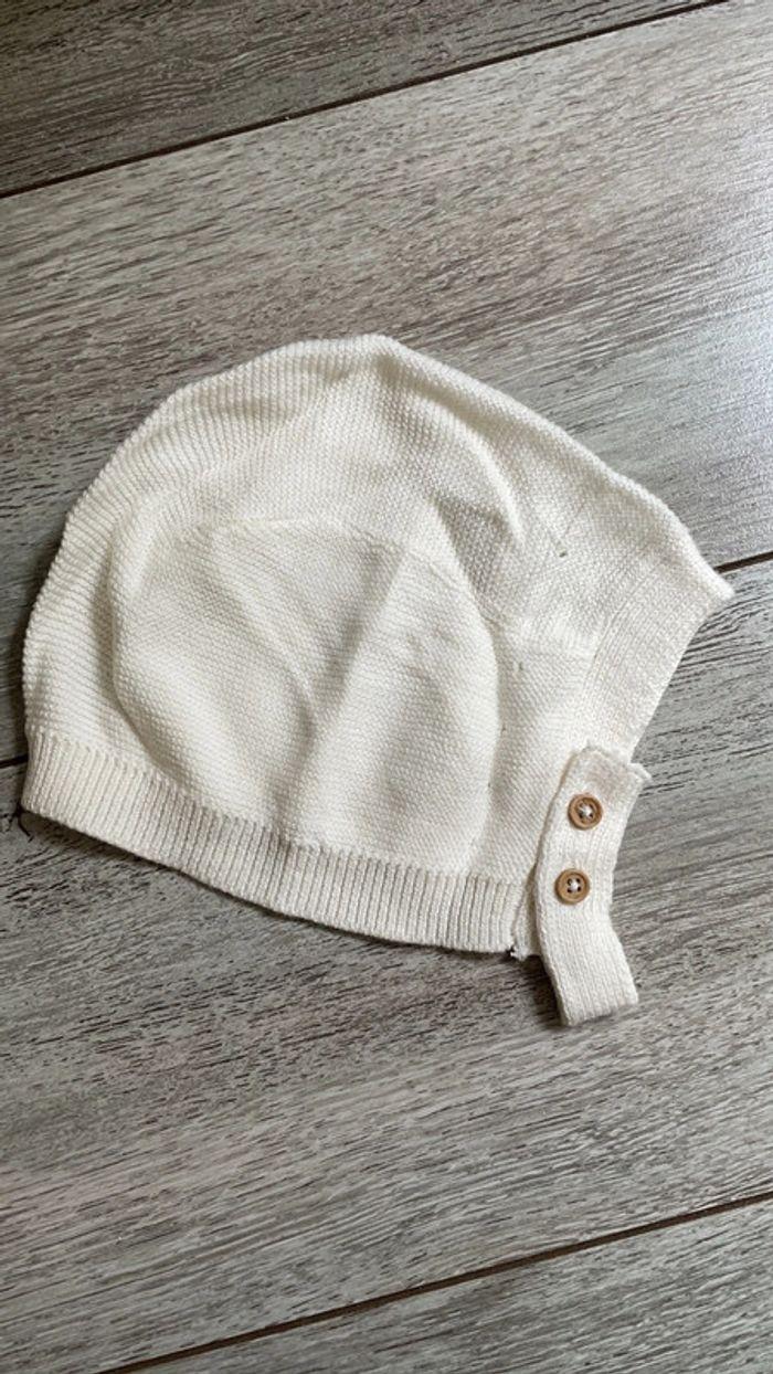 Bonnet blanc cassé bébé