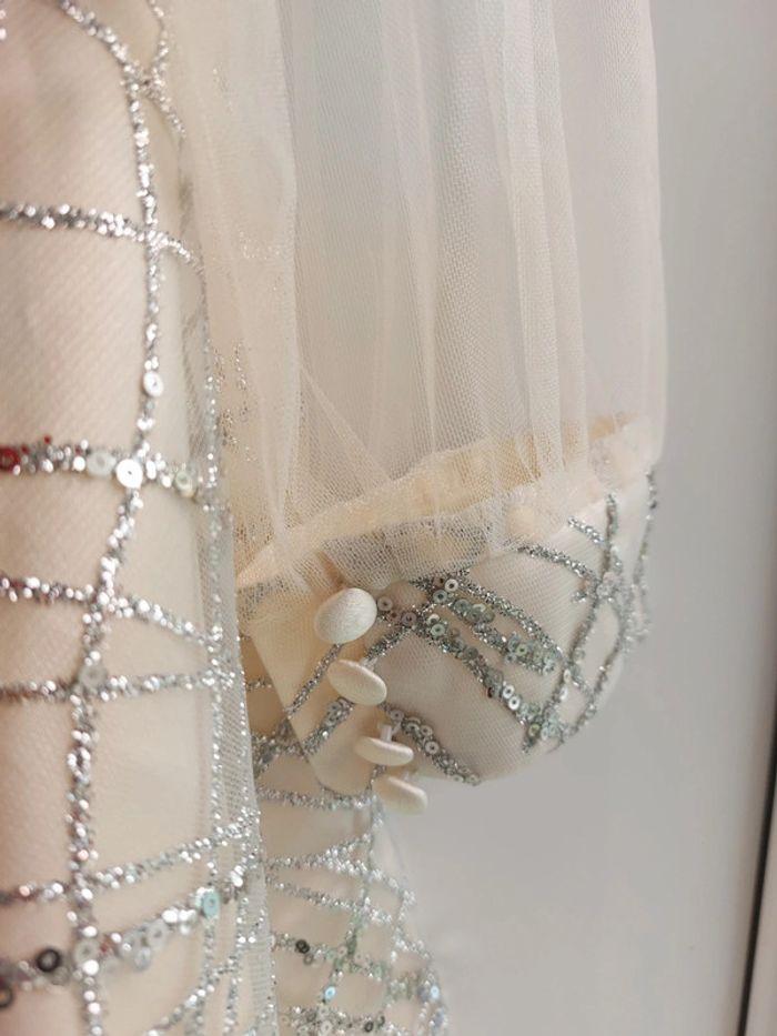 Robe de cérémonie ,soiree  crème strass et tulle - photo numéro 9