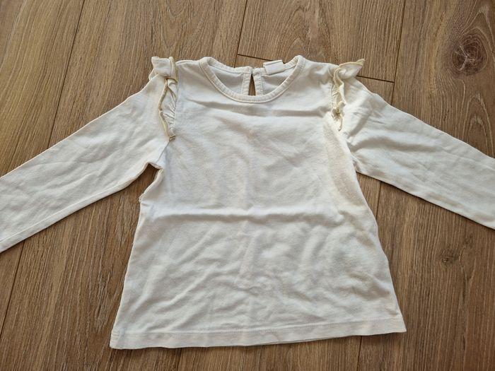 Lot de 2 Tee-shirt manches longues fille H&M beige fleuri 80 cm - photo numéro 4