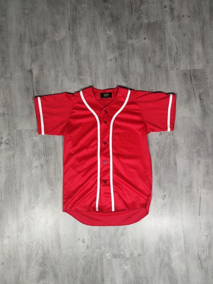 Maillot Baseball Zett Japon Rouge et Blanc Taille XS Femme - photo numéro 1