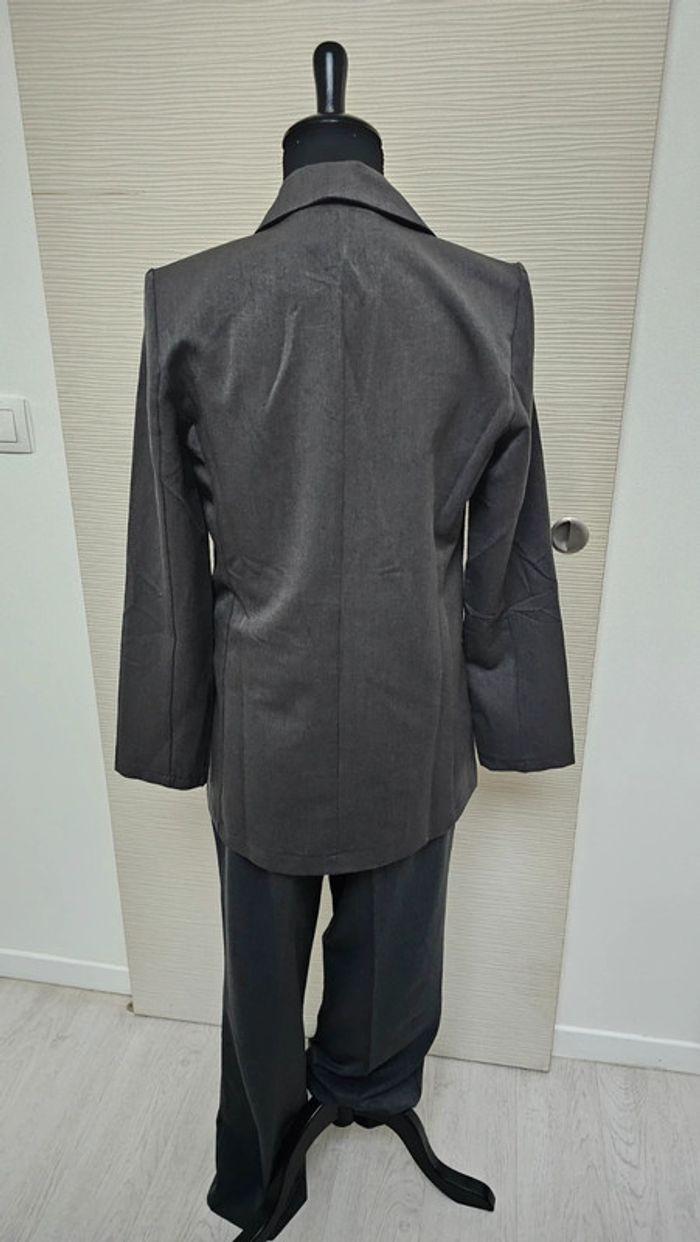 Ensemble tailleur pantalon blazer gris easyclothes - photo numéro 7