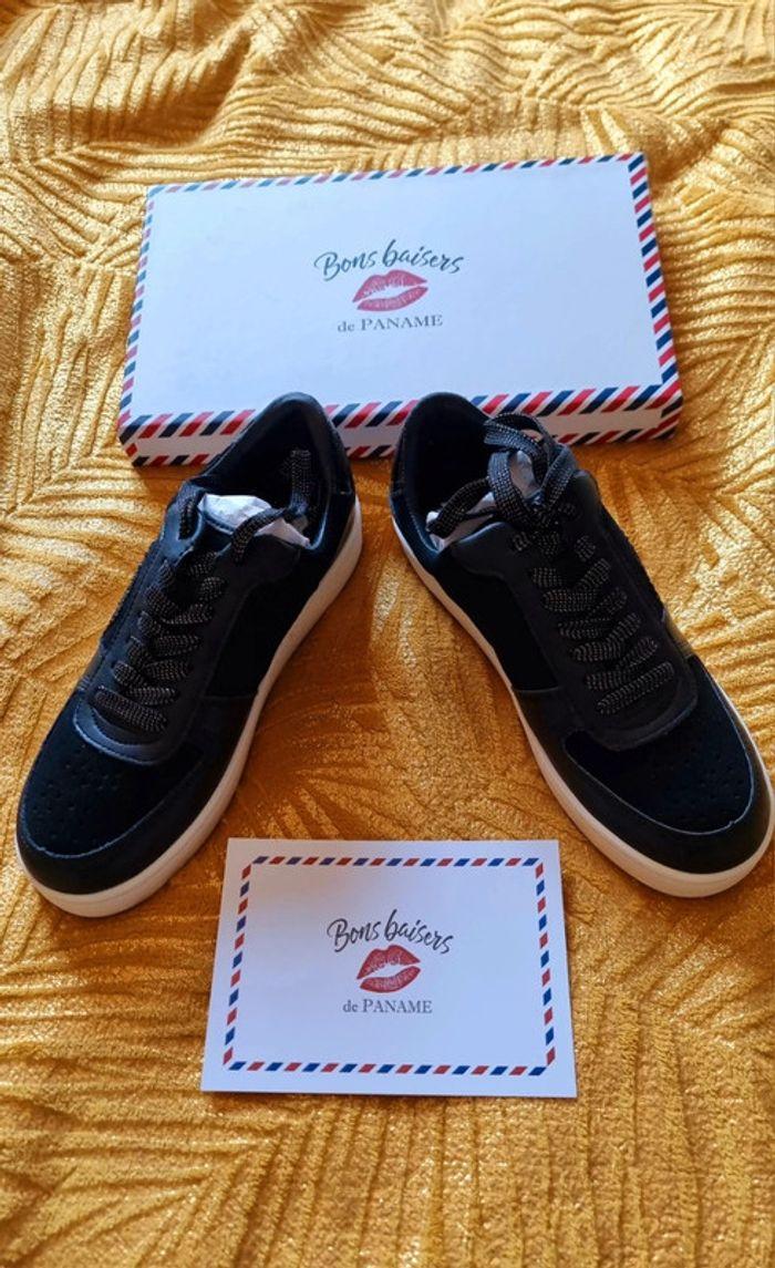 Baskets en cuir Loulou Noir T. 38 💋 Bons baisers de Paname 💋 - photo numéro 2