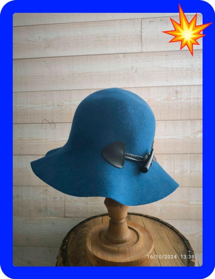 Chapeau seau bleu en laine Filippo Catarzi taille unique - photo numéro 2