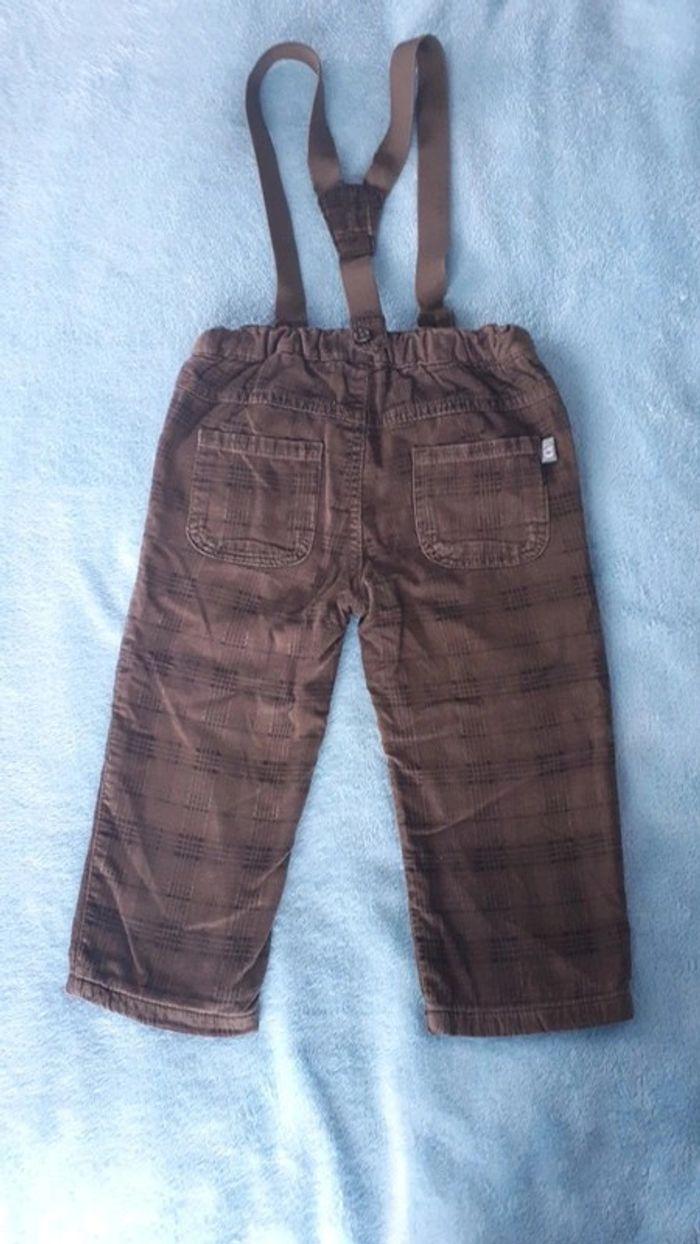 Pantalon garçon velours marron finement côtelé avec bretelles Sergent Major 2 ans - photo numéro 6