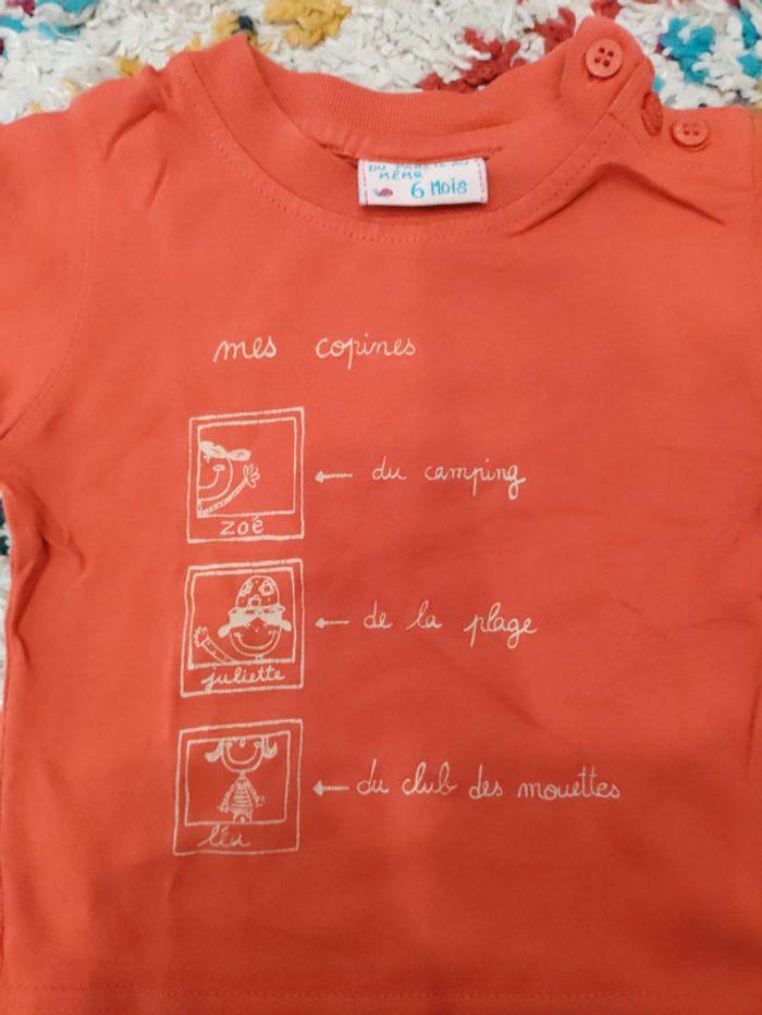 T-shirt manches courtes fille dpam 6mois - photo numéro 3