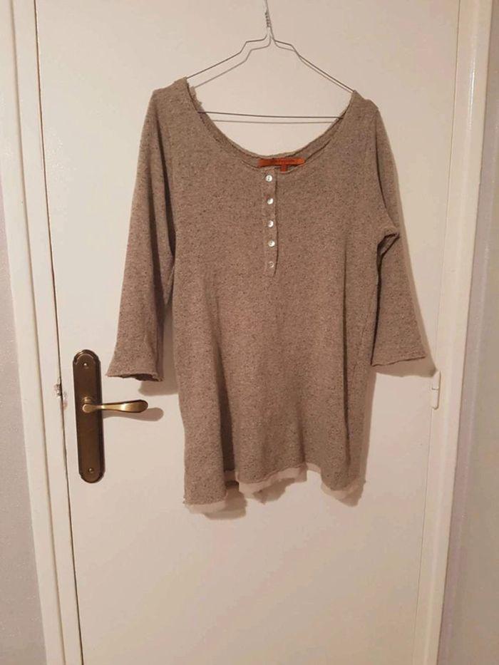 Pull beige chiné la  fée  marabouté - photo numéro 2