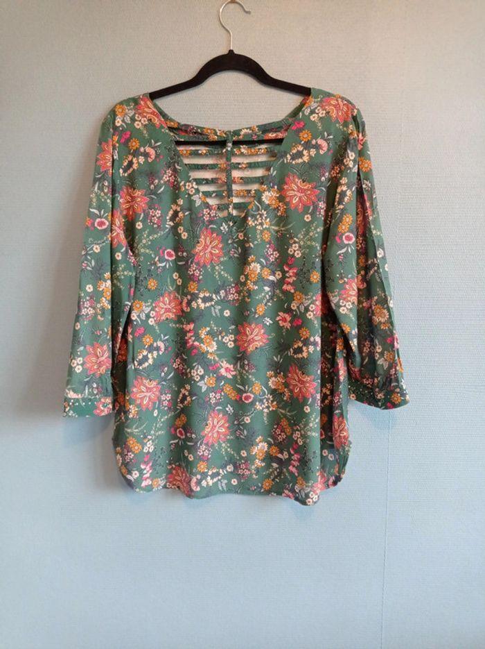 Blouse Breal taille 42 Fleurie verte - photo numéro 6