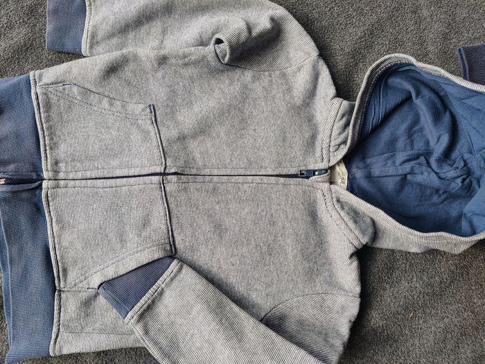 Lot 2 sweat zippé 4 ans capuche gris marine marinière - photo numéro 3