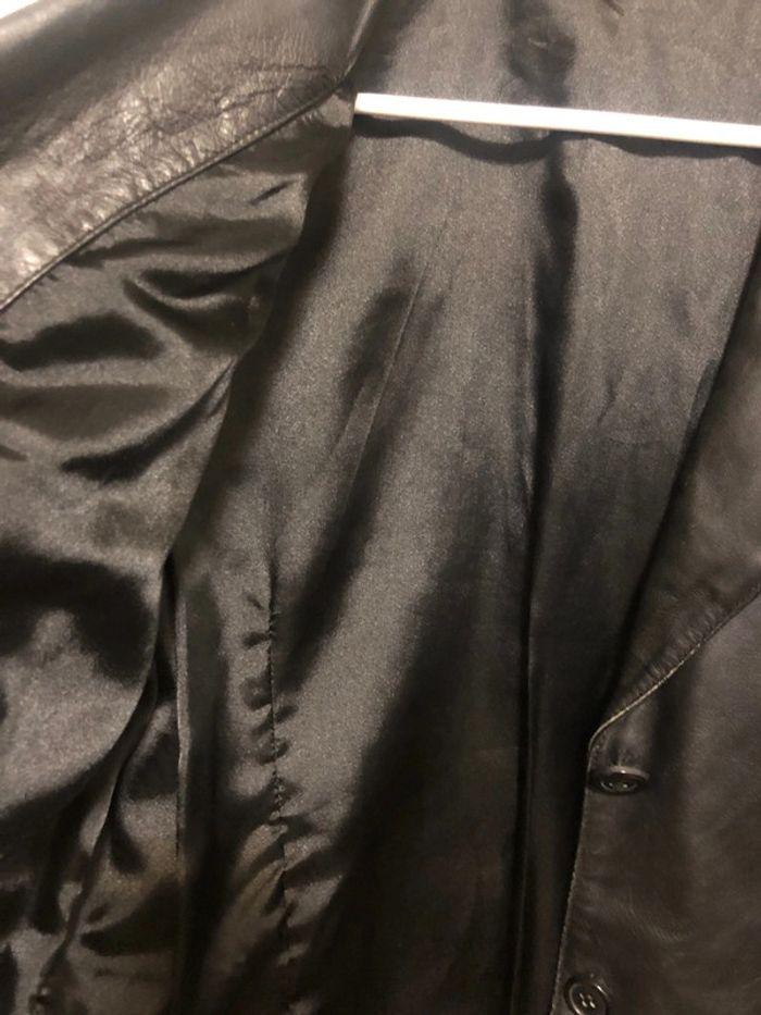 Perfecto Longue Veste en cuir vintage. Taille XXL - photo numéro 4