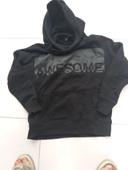 Sweat noir capuche unisexe 12 ans